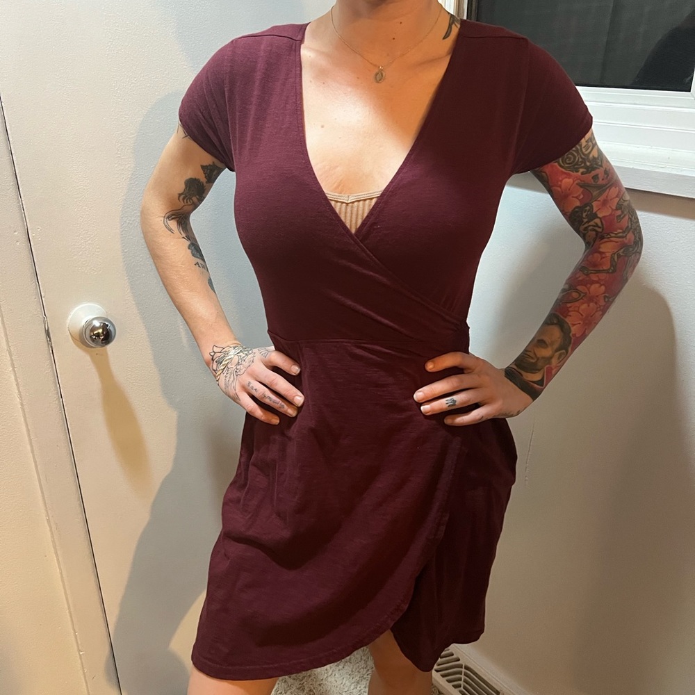 PACT organic cotton causal wrap dress